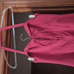 WAYF gorgeous corset-like burgundy halter dress. Adjustable at chest area.